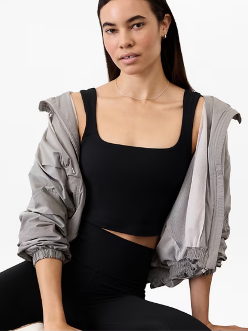 NWOT Athleta Transcend Square Neck Crop Sports Bra A-C